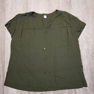 Army Green Button Down Top